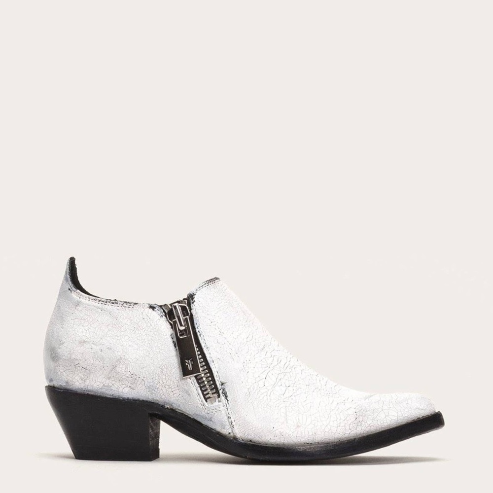Frye Women’s Sacha White Crackle Booties Size 9